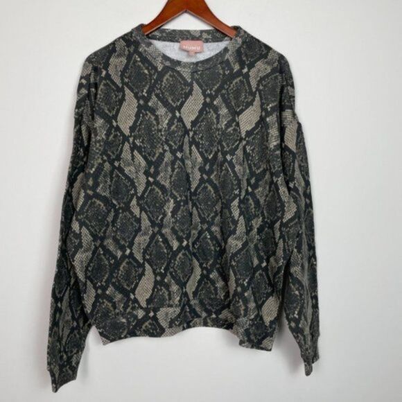 Show Me Your MuMu Boyfriend Oversized Cotton Long Sleeve Sweatshirt Ziggy Python - Picture 4 of 12